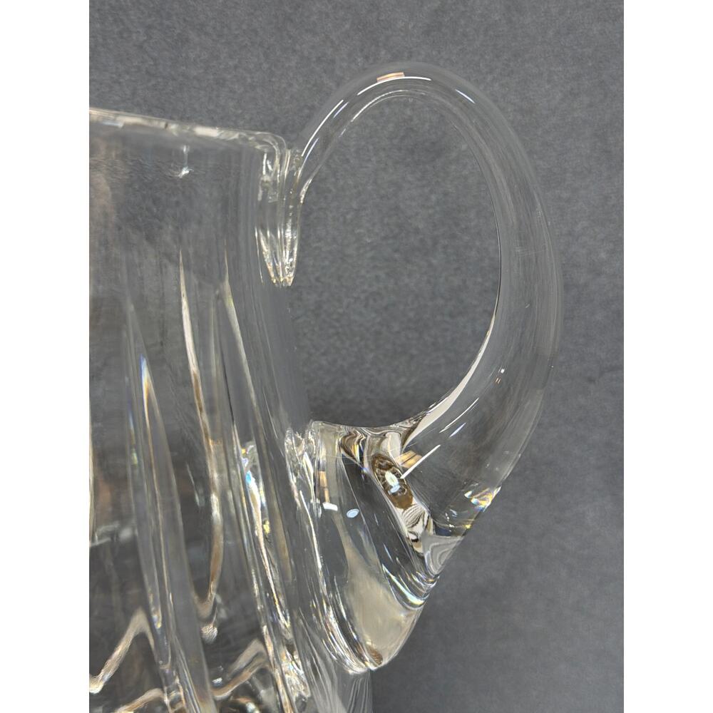 Vintage Lead Crystal Heavy Clear Pitcher Swirled Pattern ~ 8" - Picture 5 of 10